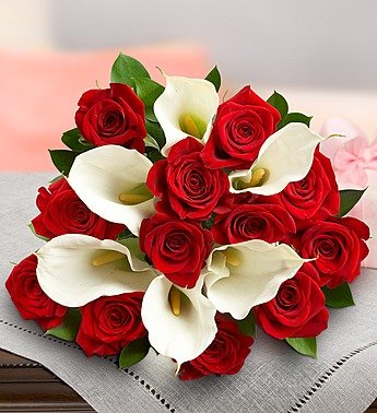 1-800-Flowers - Stunning Red Rose & Calla Lily - Bouquet Only ...