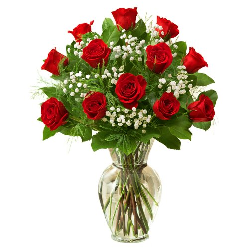 1800Flowers - Rose Elegance Premium Long Stem Red Roses - 12 Stem Red ...